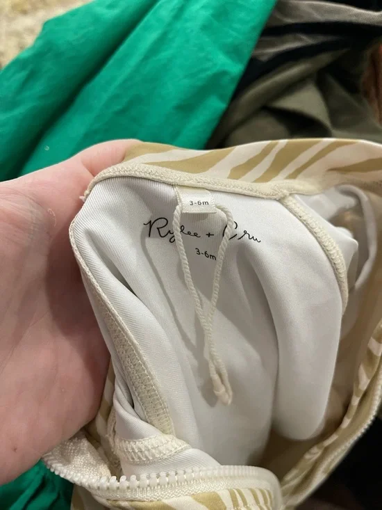 $60 Rylee + Cru Rashguard Zebra Swimsuit - Picture 3 of 4